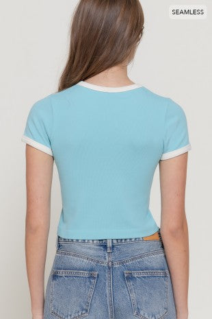 CT 2841 - Short Sleeve Seamless Crop Top