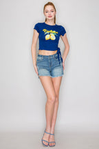 CT 2853 - Side Tie Graphic Tee