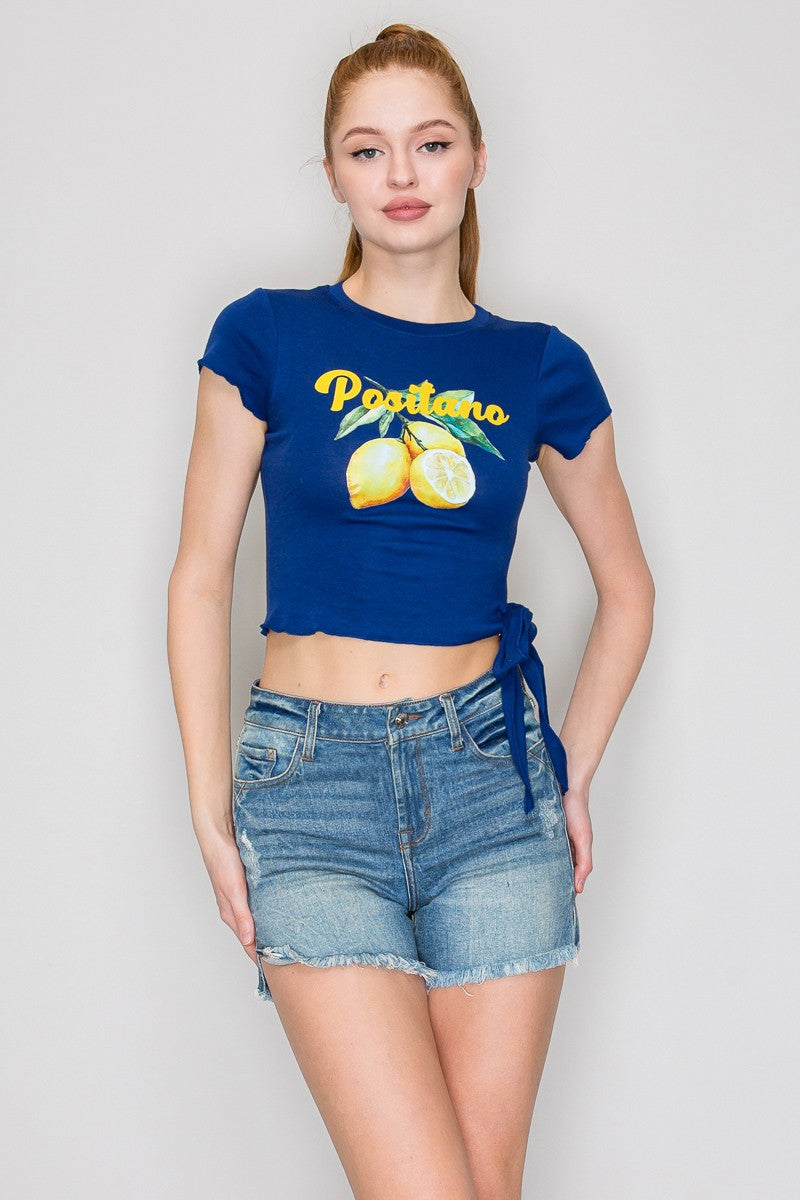 CT 2853 - Side Tie Graphic Tee