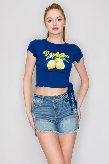 CT 2853 - Side Tie Graphic Tee