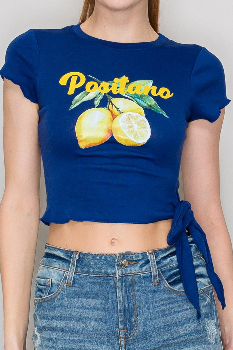 CT 2853 - Side Tie Graphic Tee