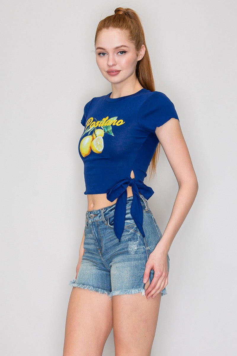 CT 2853 - Side Tie Graphic Tee