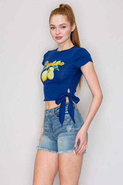 CT 2853 - Side Tie Graphic Tee