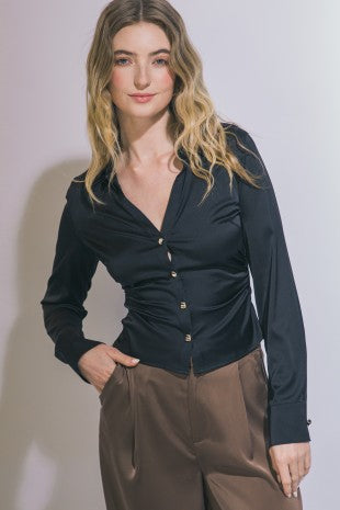 DT 1885 - Long Sleeve Satin Shirt