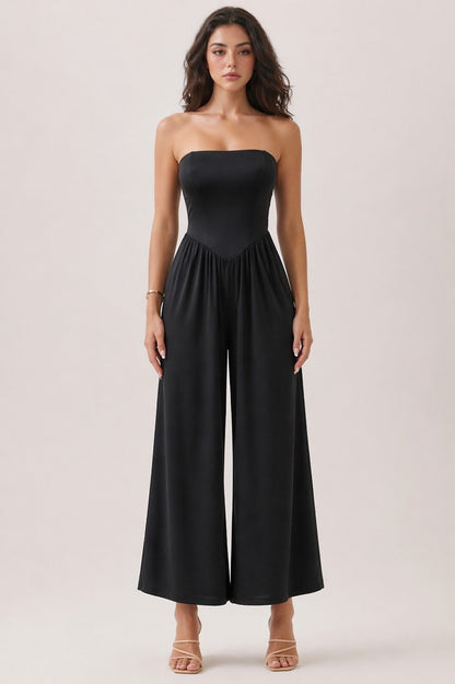 JS 134 - Drop Waist V Shape Jumpsuit