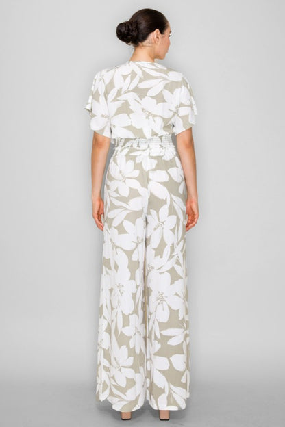 SET 029 - Foliage Printed Palazzo Pants