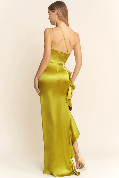 GOWN 430 - One Shoulder Side Slit Evening Dress