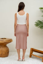 SKT 1033 - Satin Midi Skirt
