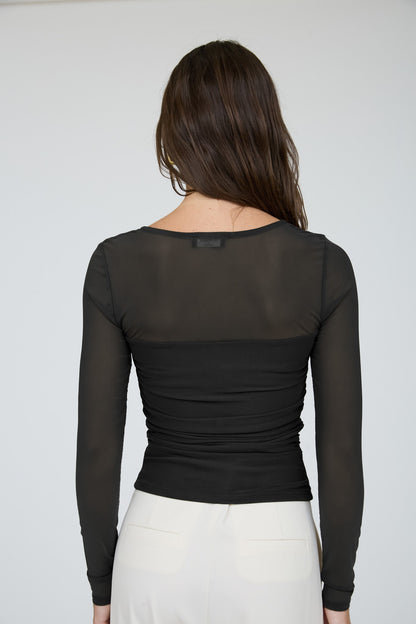DT 1970 - Ruched Waist Square Neck Top