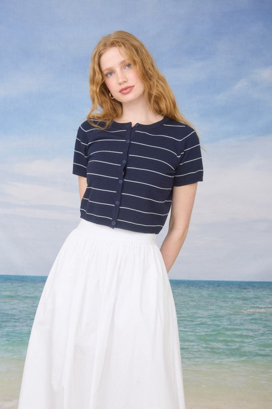 SWT 034 - Short Sleeve Cropped Cardigan