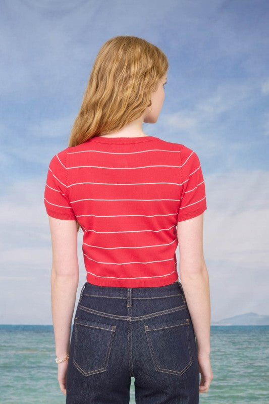 SWT 034 - Short Sleeve Cropped Cardigan