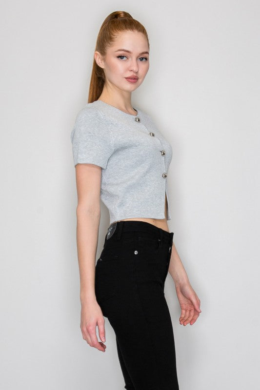 DT 1860 - Boxy Sweater Crop Top