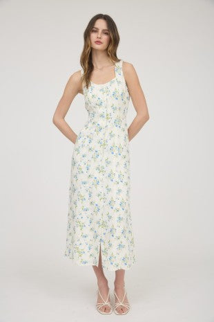 CD 3732 - Floral Sleeveless Shirt Dress