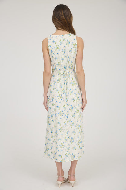 CD 3732 - Floral Sleeveless Shirt Dress