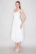 DD 1440 - Front-Tie Cinched Smocking Dress