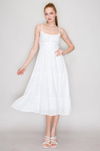 DD 1440 - Front-Tie Cinched Smocking Dress