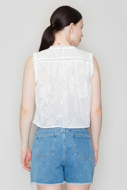 DT 1867 - Embroidered Lace Tank Top