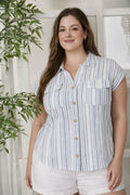 PS 015 - Short Tab Sleeve Button Up Shirt