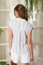 PS 015 - Short Tab Sleeve Button Up Shirt