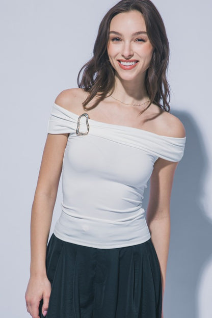DT 1874 - Off Shoulder Hardware Top