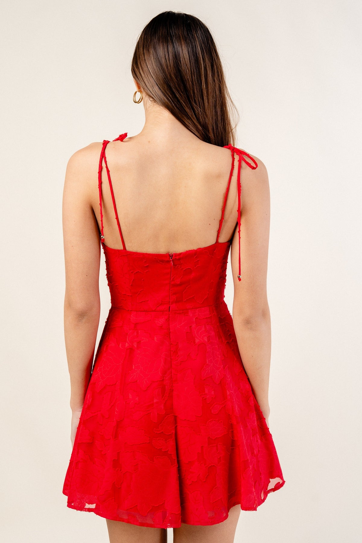 DD 1478 - Rose Texture Fit & Flare Mini Dress
