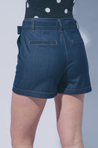 SHT 186 - Belted Denim Shorts