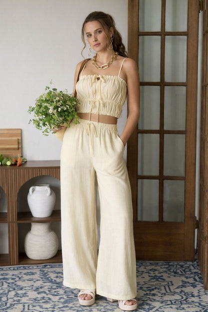 SET 062 - Front Tie Cropped Cami
