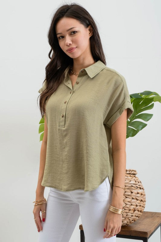 CT 2818 - Cuffed Sleeve Polo Shirt