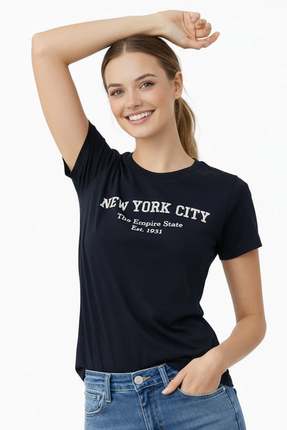 CT 2863 - NYC Embroidered Short Sleeve T-Shirt