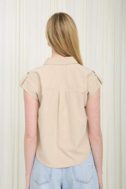 DT 1879 - Tab Sleeve Collared Button Down Shirt