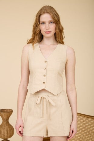 CT 2820 - Sleeveless Linen Vest