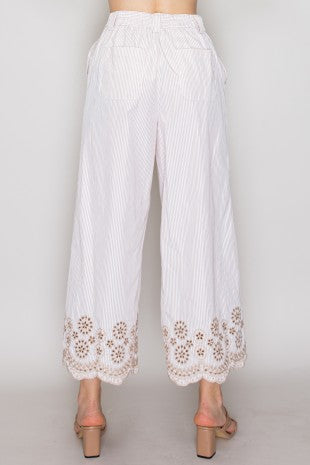 SET 091 - Embroidered Scallop Wide Leg Pants