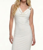 DD 1458 - Cowl Neck Golden Ring Midi Dress