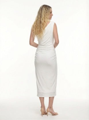 DD 1458 - Cowl Neck Golden Ring Midi Dress