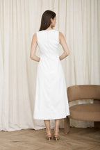 DD 1396 - Button Down Split Hem Linen Dress