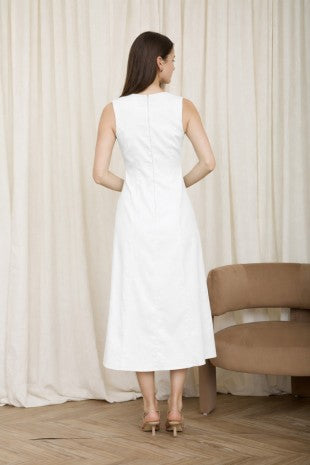 DD 1428 - Button Down Split Hem Midi Dress