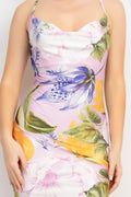 DD 1410 - Cowl Neck Slit Maxi Dress