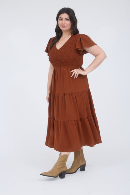 PS 010 - Flutter Sleeve Midi Dress