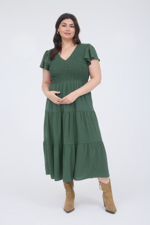 PS 010 - Flutter Sleeve Midi Dress