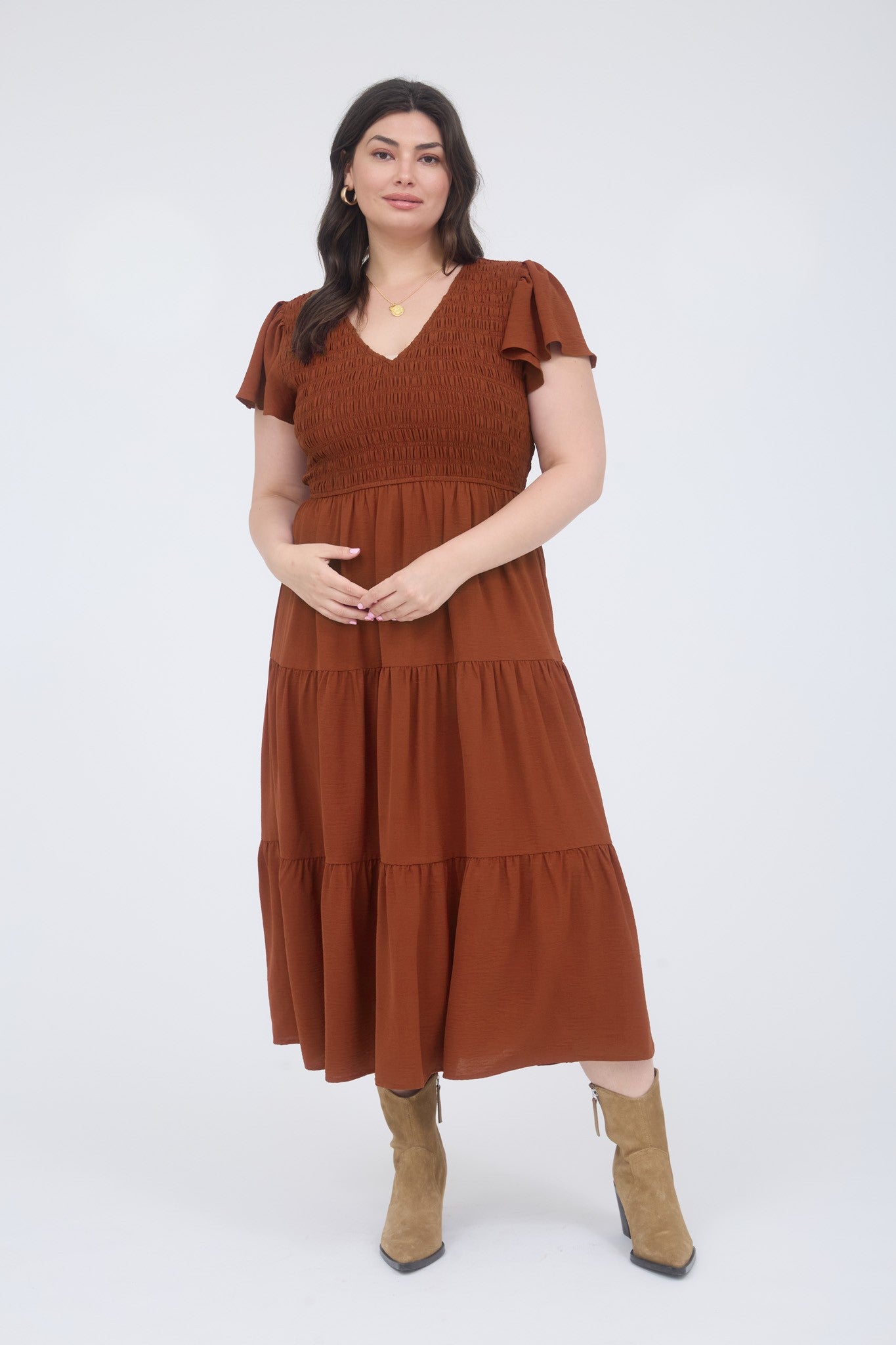PS 010 - Flutter Sleeve Midi Dress