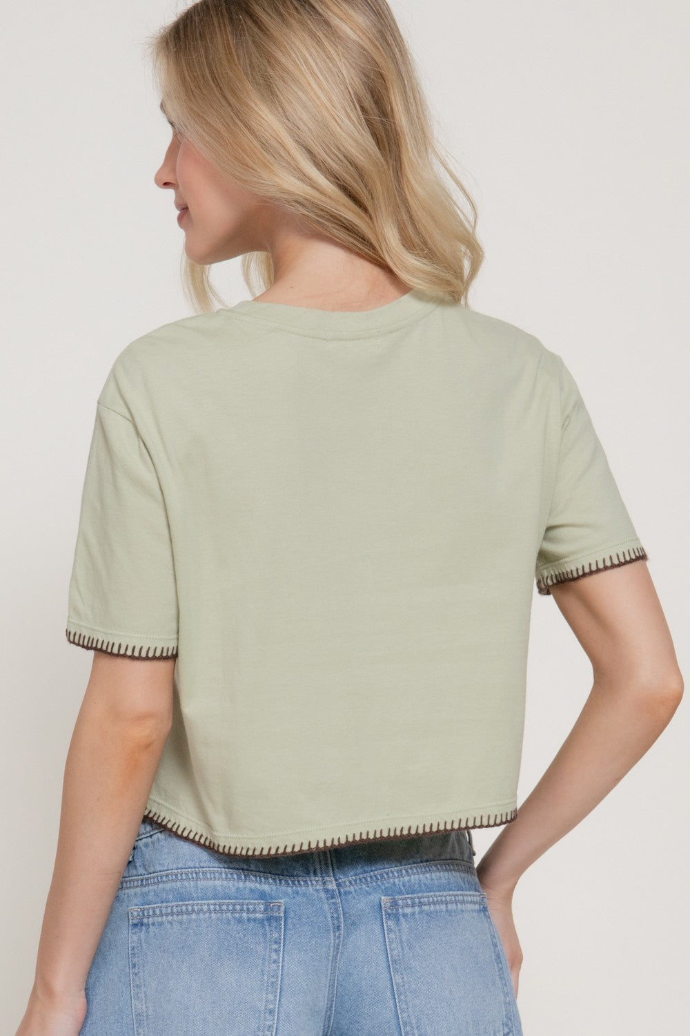 CT 2840 - Short Sleeve Embroidered Jersey Top