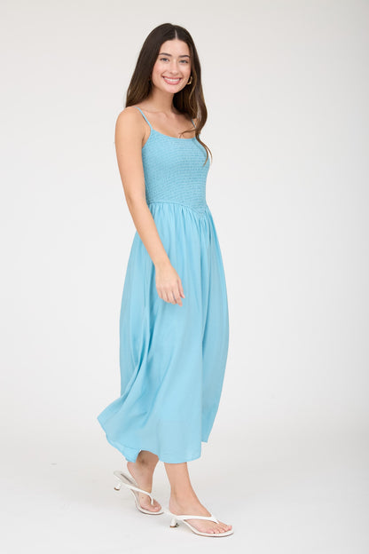 DD 1450 - Smocked Basque Waist Midi Dress