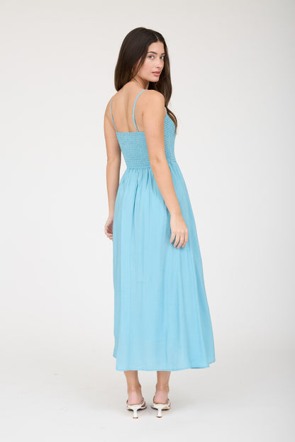 DD 1450 - Smocked Basque Waist Midi Dress