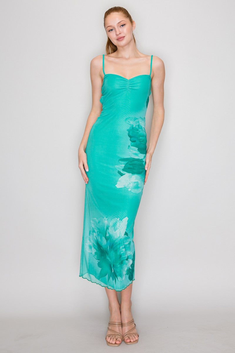 DD 1413 - Mesh Sweetheart Cutout Dress