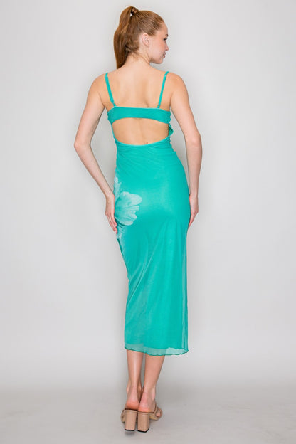 DD 1413 - Mesh Sweetheart Cutout Dress
