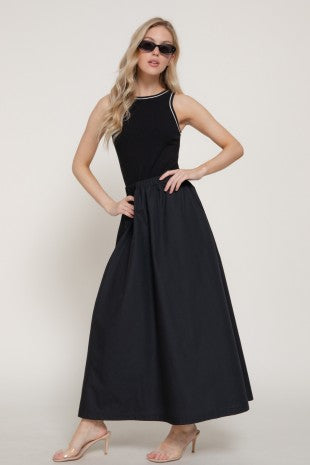 LD 462 - Knit Top Contrast Dress