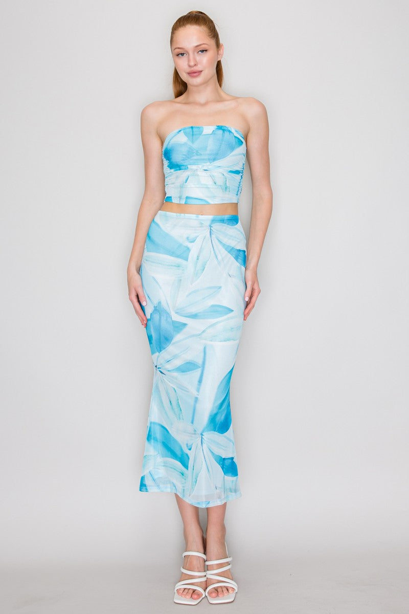 SET 071 - Printed Flared Skirt