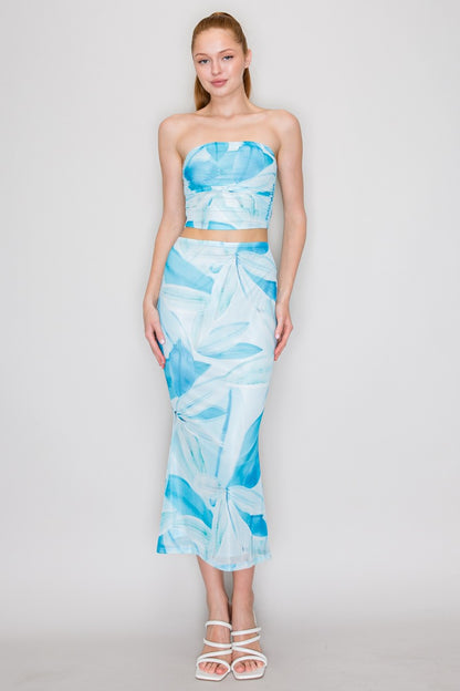 SET 071 - Printed Flared Skirt