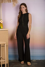 CT 2861 - Textured Mock Neck Sleeveless Top