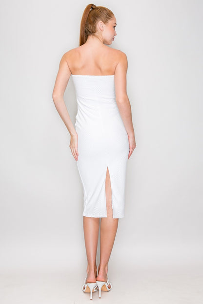 DD 1417 - Front Twist Bodycon Midi Dress